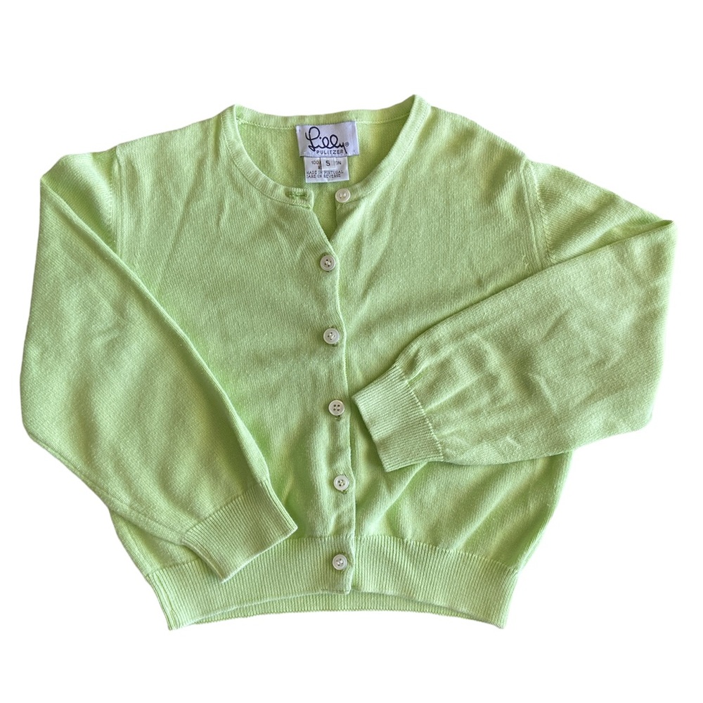 Lilly Pulitzer Green Girl’s Cardigan Sweater Size 5 - Picture 1 of 4